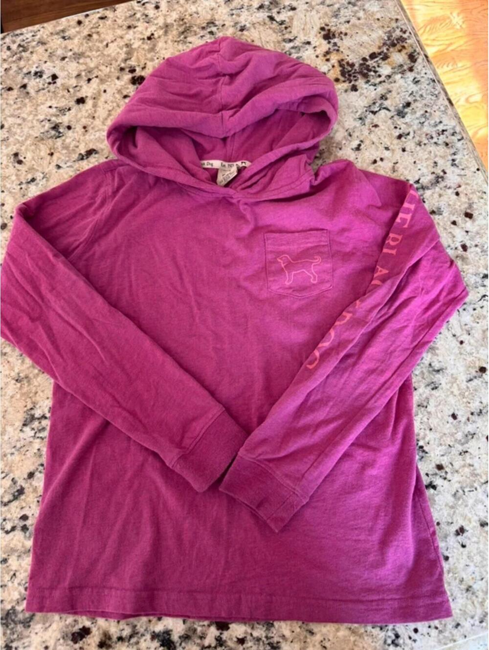 The Black Dog pink long sleeve hoodie size medium
